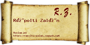 Rápolti Zalán névjegykártya